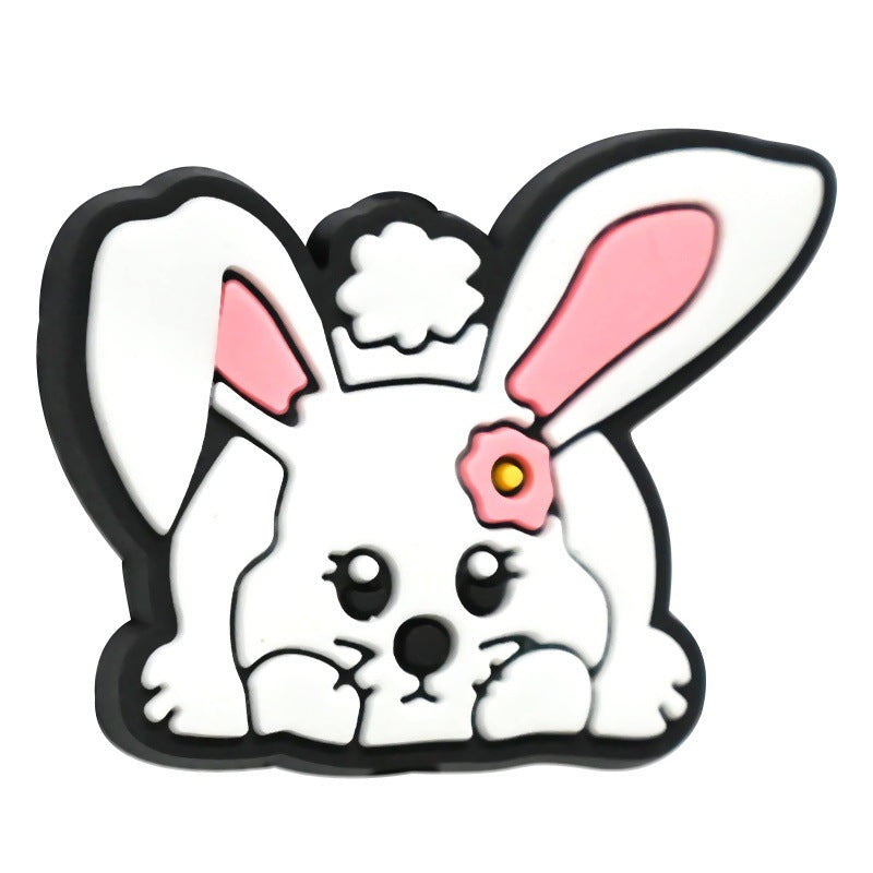 Wholesale  Random 100pcs/pack  Cute cartoon rabbit through-hole beads